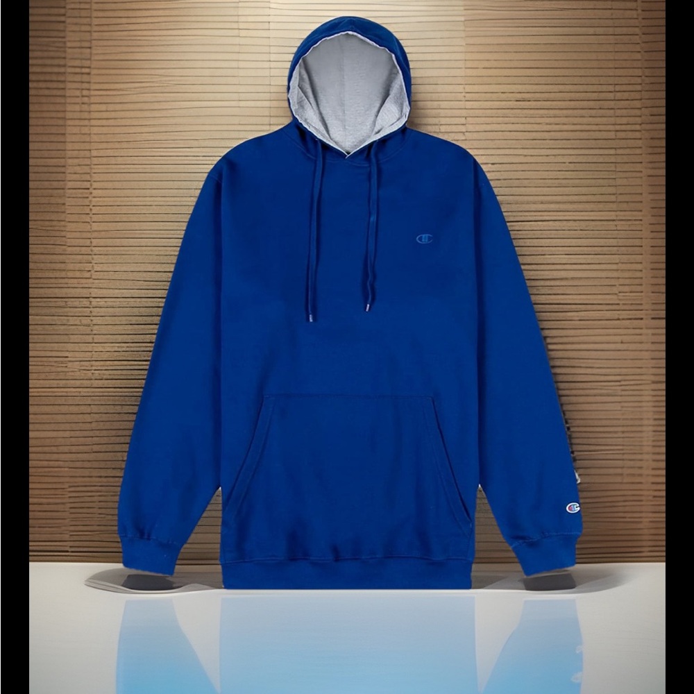 Champion Hoodies Mens Pullover Fleece Hoodies Crayola Blue Soft Sweatshirt NWT
